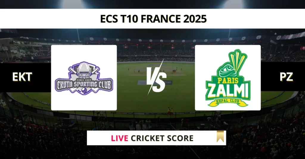 EKT vs PZ Live Score: Scorecard, Ball by Ball Commentary – Match 4, ECS T10 France 2025