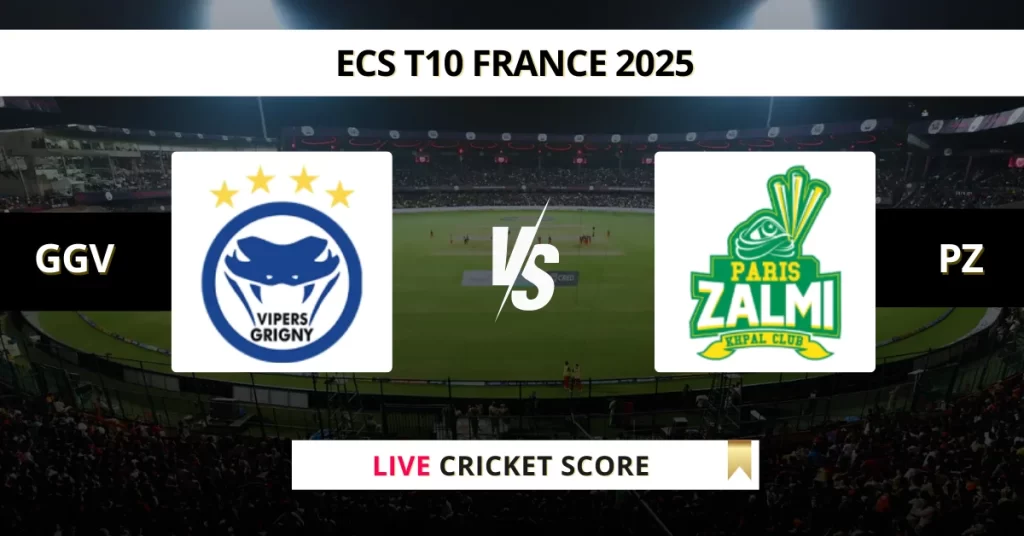 GGV vs PZ Live Score: Scorecard, Ball by Ball Commentary – Match 11, ECS T10 France 2025