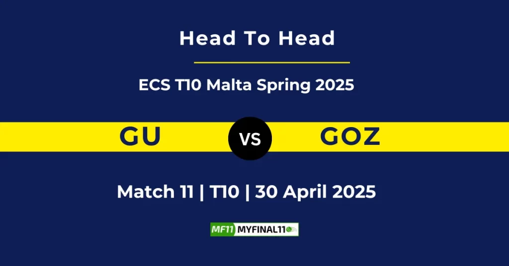 GU vs GOZ Player Battle & Head to Head Team Stats – ECS T10 Malta 2025