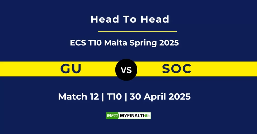 GU vs SOC Player Battle & Head to Head Team Stats – ECS T10 Malta 2025