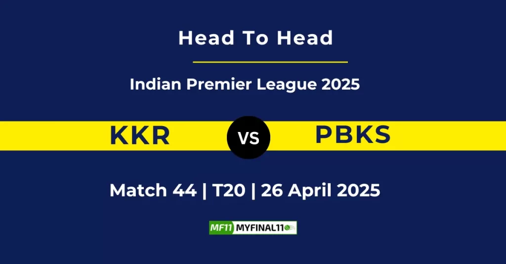 KKR vs PBKS Player Battle & Head to Head Team Stats – Indian Premier League 2025