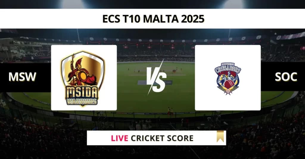 MSW vs SOC Live Score: Scorecard, Ball by Ball Commentary – Match 1, ECS T10 Malta 2025