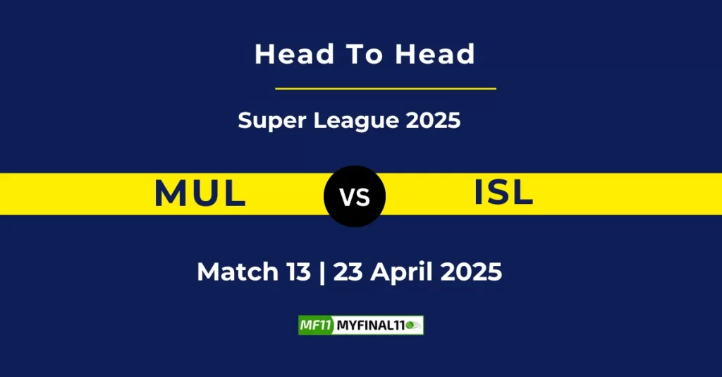 MUL vs ISL Head-to-Head Record in PSL: Full Stats and Match History