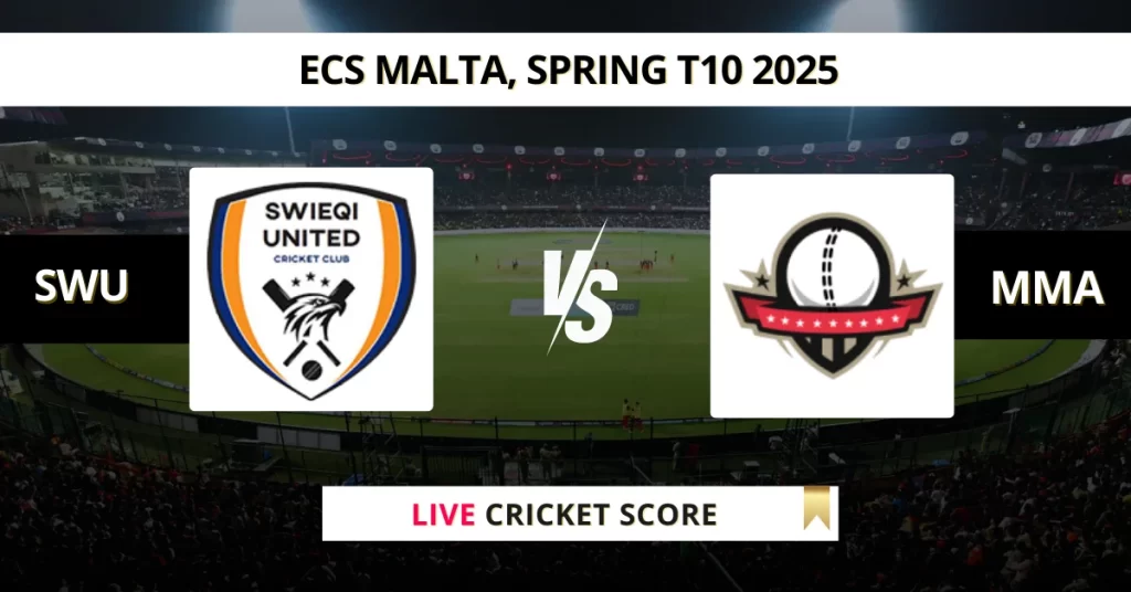 SWU vs MMA Live Score: Scorecard, Ball by Ball Commentary – Match 20, ECS T10 Malta 2025