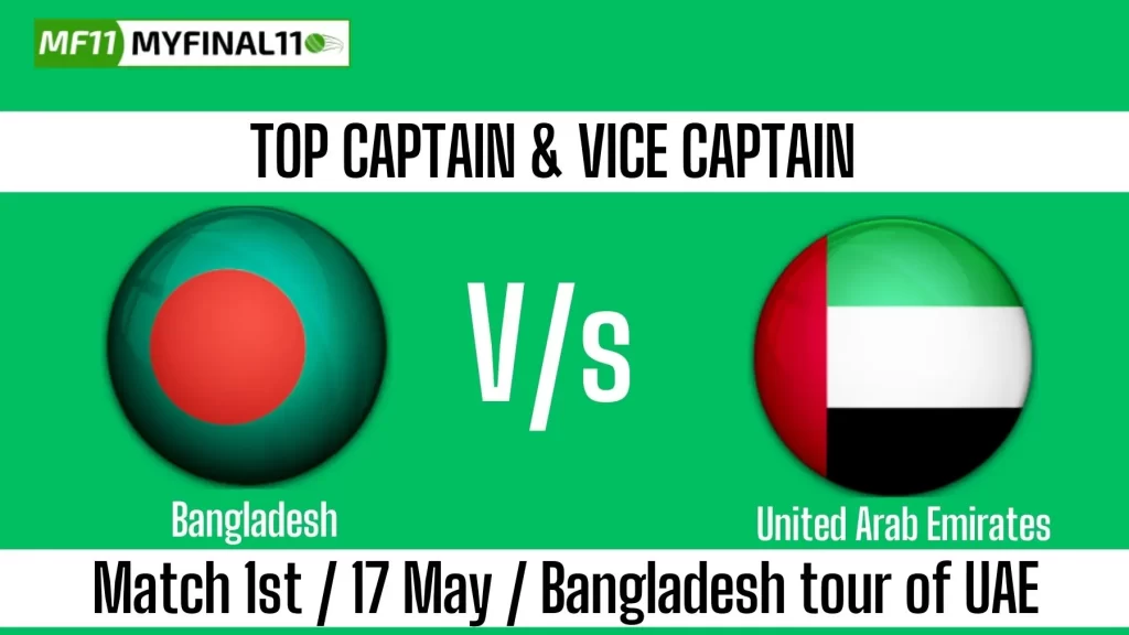 UAE vs BAN Top 3 Captain and Vice-Captain Pick for 1st Match – Bangladesh tour of United Arab Emirates 2025