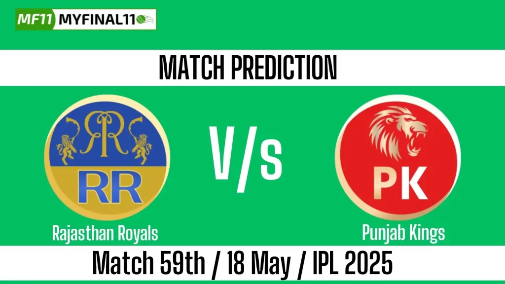 RR vs PBKS Who will win today, 59th Match, Top Batter and Bowler Tips – IPL 2025
