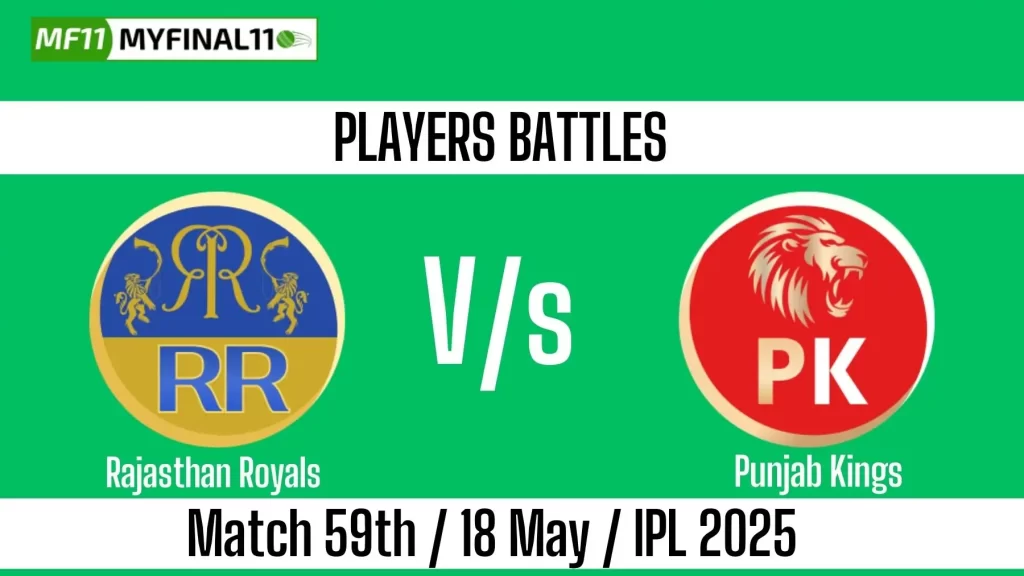 RR vs PBKS Match 59 IPL 2025: Key Player Battles to Watch Out For