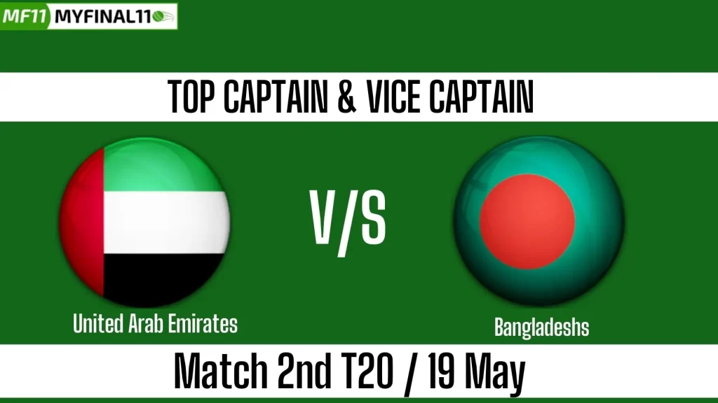 UAE vs BAN Top 3 Captain and Vice-Captain Pick for 2nd T20 Match – Bangladesh tour of United Arab Emirates 2025