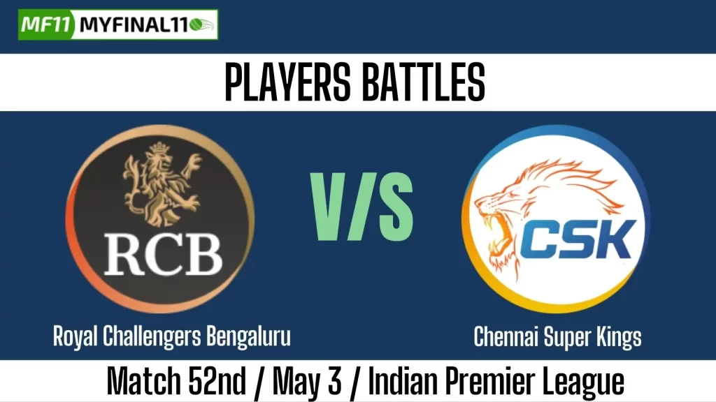 RCB vs CHE Match 52 IPL 2025: Key Player Battles to Watch Out For