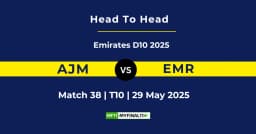 AJM vs EMR Player Battle & Head to Head Team Stats – Emirates D10 2025