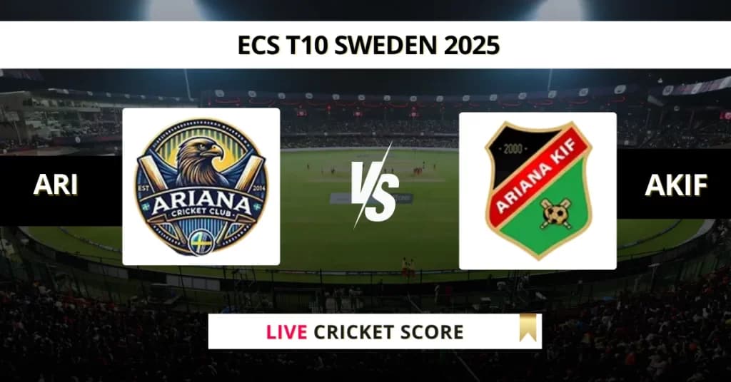 ARI vs AKIF Live Score: Scorecard, Ball by Ball Commentary – Match 13, ECS Sweden, Landskrona