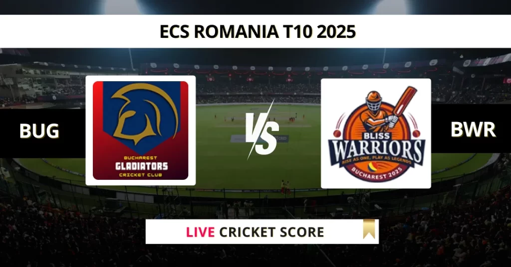 BUG vs BWR Live Score: Scorecard, Ball by Ball Commentary – Match 2, ECS T10 Romania 2025
