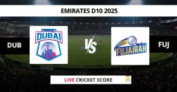DUB vs FUJ Live Score: Scorecard, Ball by Ball Commentary – Match 39, Emirates D10 2025