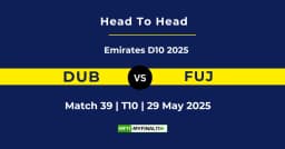 DUB vs FUJ Player Battle & Head to Head Team Stats – Emirates D10 2025