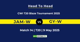 JAM-W vs GY-W Player Battle & Head to Head Team Stats – CWI T20 Blaze Tournament 2025