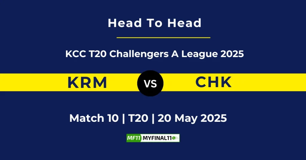 KRM vs CHK Player Battle & Head to Head Team Stats – KCC T20 Challengers A League Edition 3 2025