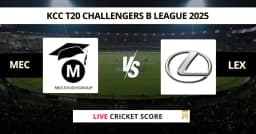 MEC vs LEX Live Score: Scorecard, Ball by Ball Commentary – 1st Semi-Final, Kuwait T20 Challengers B League 2025