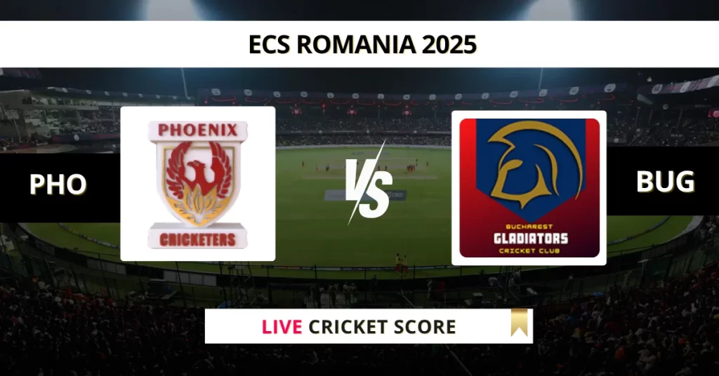 PHO vs BUG Live Score: Scorecard, Ball by Ball Commentary – Match 3, ECS T10 Romania 2025