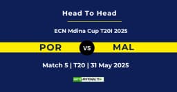 POR vs MAL Player Battle & Head to Head Team Stats – ECN Mdina Cup T20I 2025