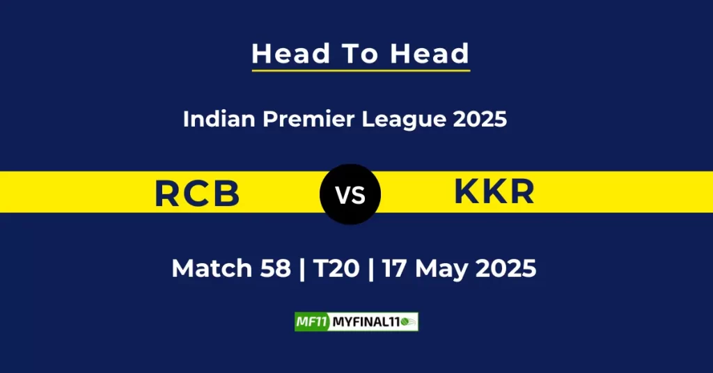 RCB vs KKR Player Battle & Head to Head Team Stats – Indian Premier League 2025