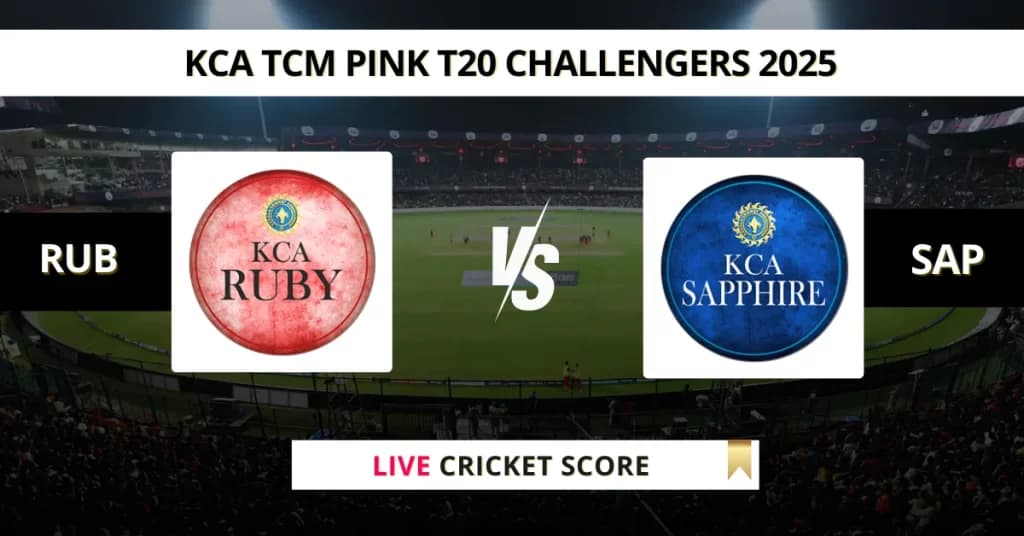 RUB vs SAP Live Score: Scorecard, Ball by Ball Commentary – Match 18, Kerala Women’s T20 Challengers Trophy 2025
