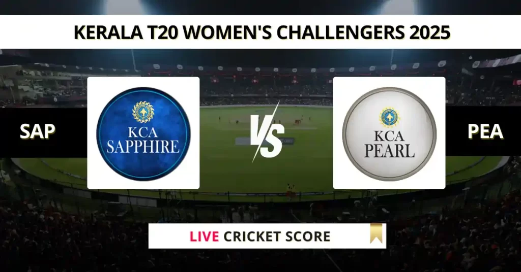 SAP vs PEA Live Score: Scorecard, Ball by Ball Commentary – Match 8, Kerala T20 Women’s Challengers 2025