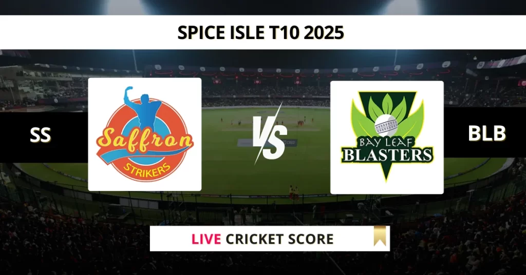 SS vs BLB Live Score: Scorecard, Ball by Ball Commentary – Match 16, Spice Isle T10