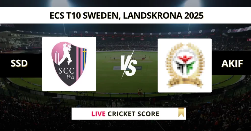 SSD vs AKIF Live Score: Scorecard, Ball by Ball Commentary – Match 16, ECS T10 Sweden 2025