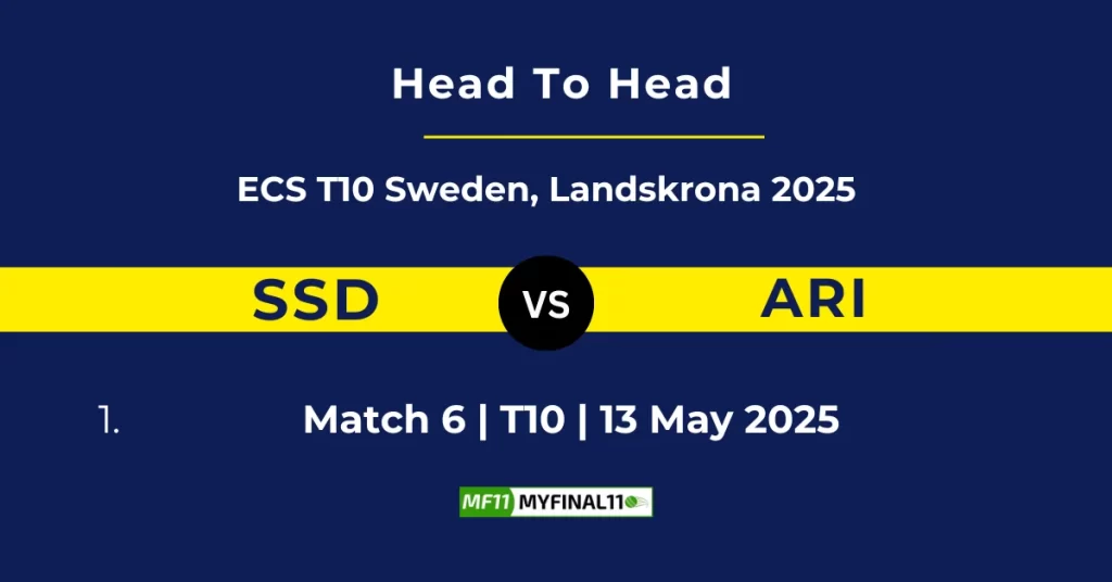 SSD vs ARI Player Battle & Head to Head Team Stats – ECS T10 Sweden 2025