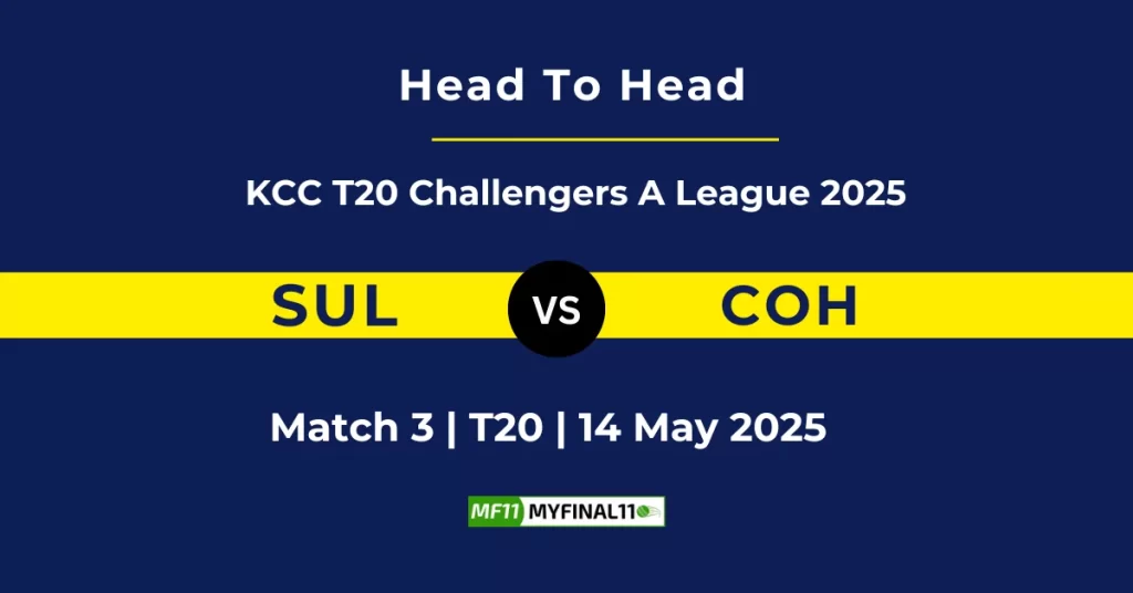 SUL vs COH Player Battle & Head to Head Team Stats – Kuwait T20 Challengers League A 2025