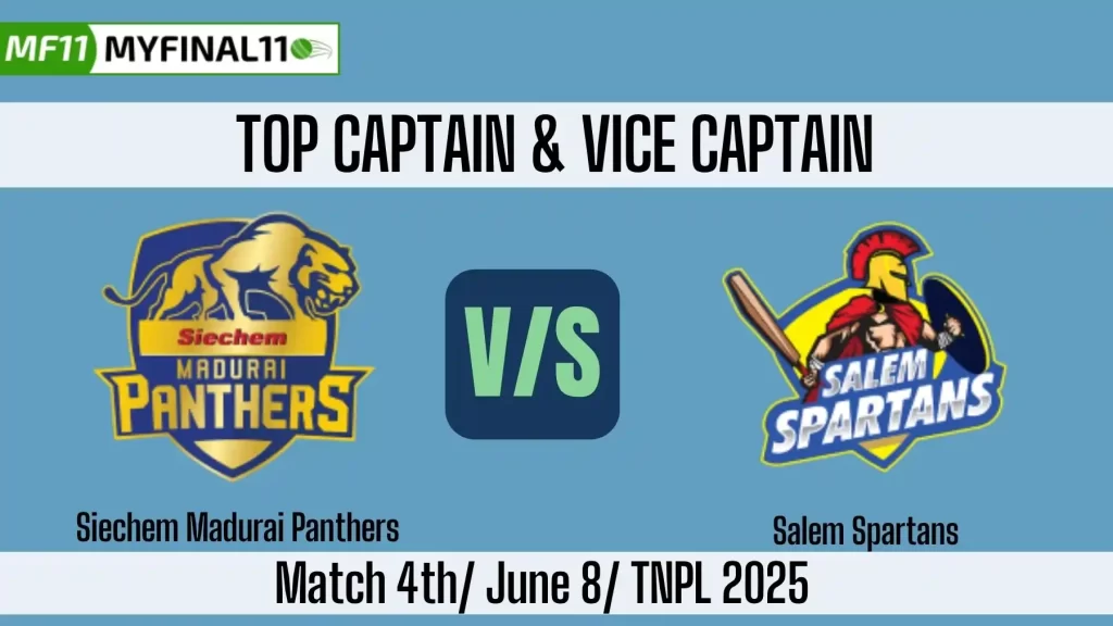SMP vs SS Top 3 Captain and Vice-Captain Pick for 4th Match – Tamil Nadu Premier League 2025