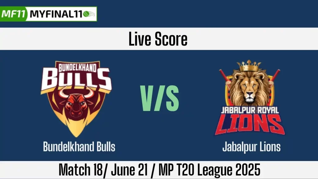 BBS vs JRL Live Score: Scorecard, Ball by Ball Commentary – Match 18, Madhya Pradesh T20 League