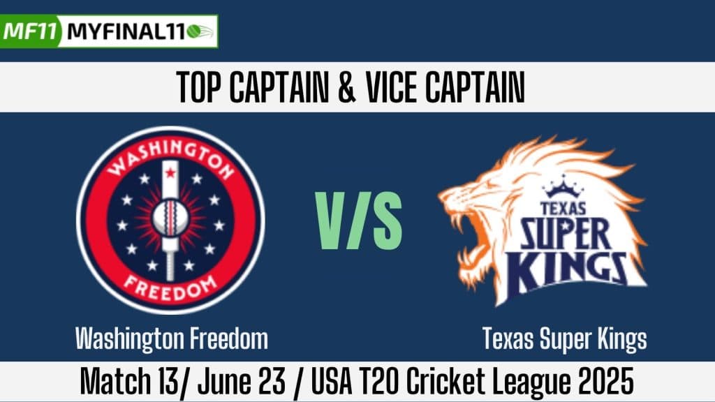 WAS vs TEX Top 3 Captain and Vice-Captain Pick for 13th T20 Match – USA T20 Cricket League 2025