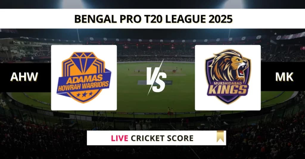 AHW vs MK Live Score: Scorecard, Ball by Ball Commentary – Match 13, Bengal Pro T20 League