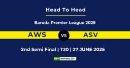 AWS vs ASV Player Battle & Head to Head Team Stats – Baroda T20 Premier League 2025