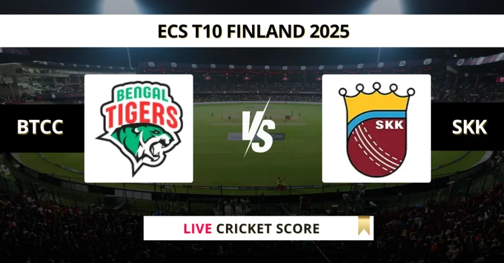 BTCC vs SKK Live Score: Scorecard, Ball by Ball Commentary – Match 1, ECS T10 Finland 2025