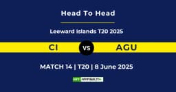 CI vs AGU Player Battle & Head to Head Team Stats – Leeward Islands T20 2025
