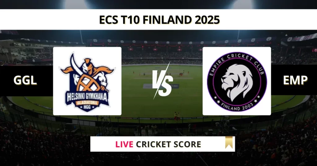 GGL vs EMP Live Score: Scorecard, Ball by Ball Commentary – Match 6, ECS T10 Finland 2025