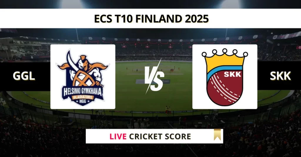 GGL vs SKK Live Score: Scorecard, Ball by Ball Commentary – Match 7, ECS T10 Finland 2025