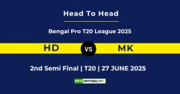 HD vs MK Player Battle & Head to Head Team Stats – Bengal Pro T20 League 2025