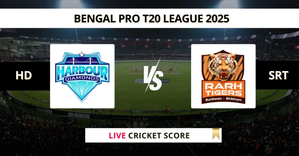 HD vs SRT Live Score: Scorecard, Ball by Ball Commentary – Match 28, Bengal Pro T20 League 2025