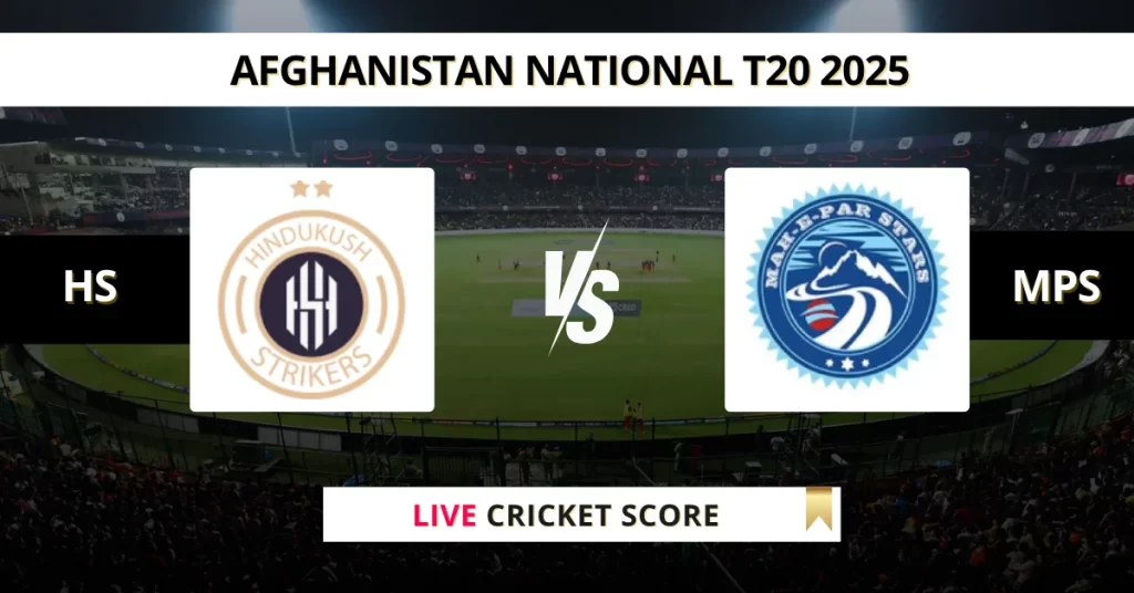 HS vs MPS Live Score: Scorecard, Ball by Ball Commentary – Match 8, Afghanistan National T20 Cup 2025