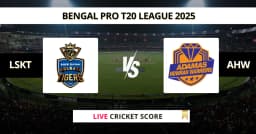 LSKT vs AHW Live Score: Scorecard, Ball by Ball Commentary – 1st Semi Final, Bengal Pro T20 League 2025