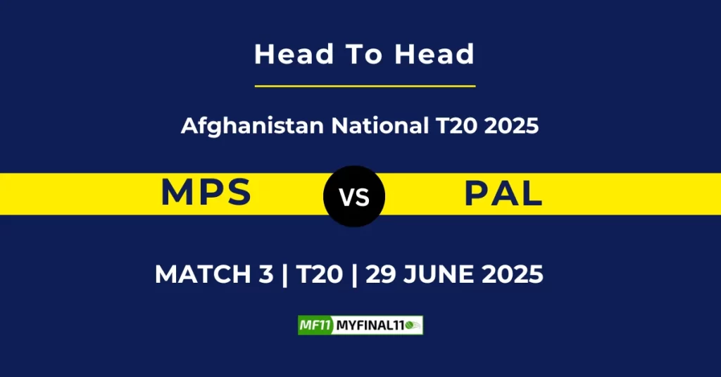 MPS vs PAL Player Battle & Head to Head Team Stats – Afghanistan National T20 Cup 2025