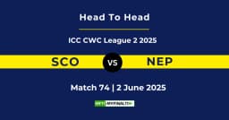 SCO vs NEP Player Battle & Head to Head Team Stats – ICC CWC League 2 ODI 2025