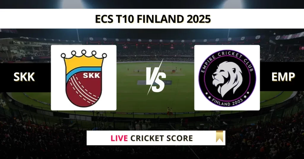 SKK vs EMP Live Score: Scorecard, Ball by Ball Commentary – Match 3, ECS Finland T10 2025