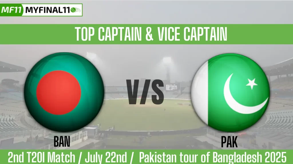 BAN vs PAK Top 3 Captain and Vice-Captain Pick for 2nd T20I Match – Pakistan Tour of Bangladesh 2025