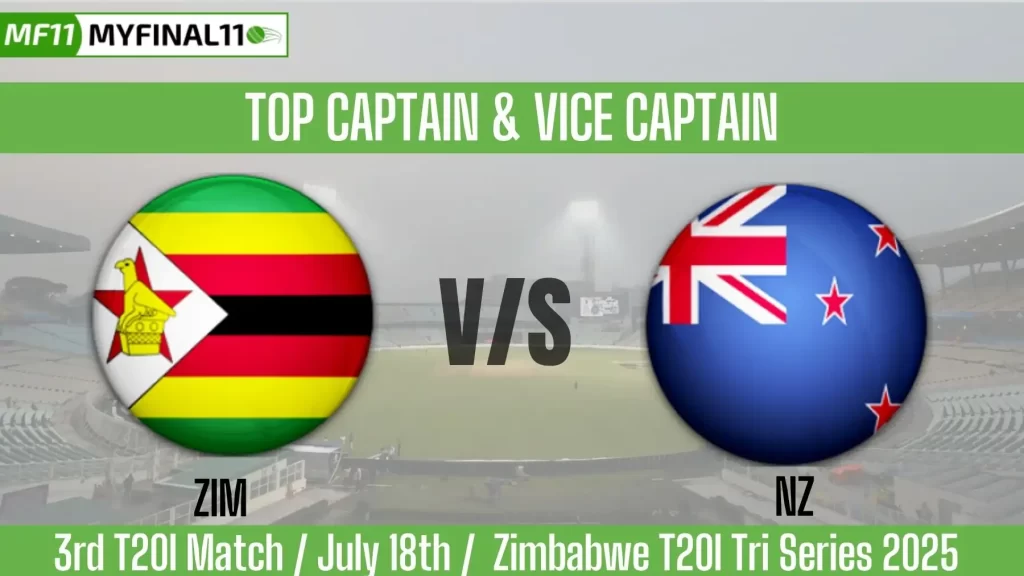 ZIM vs NZ Top 3 Captain and Vice-Captain Pick for 3rd T20I Match – Zimbabwe T20I Tri Series 2025