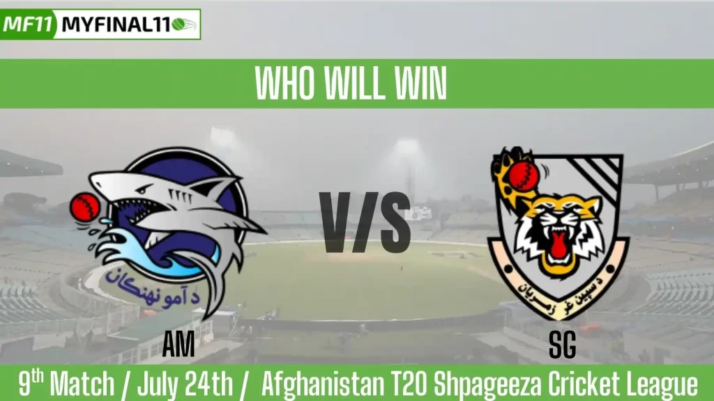 AM vs SG Who will win today, 9th T20 Match, Top Batter and Bowler Tips – Afghanistan T20 Shpageeza Cricket League 2025