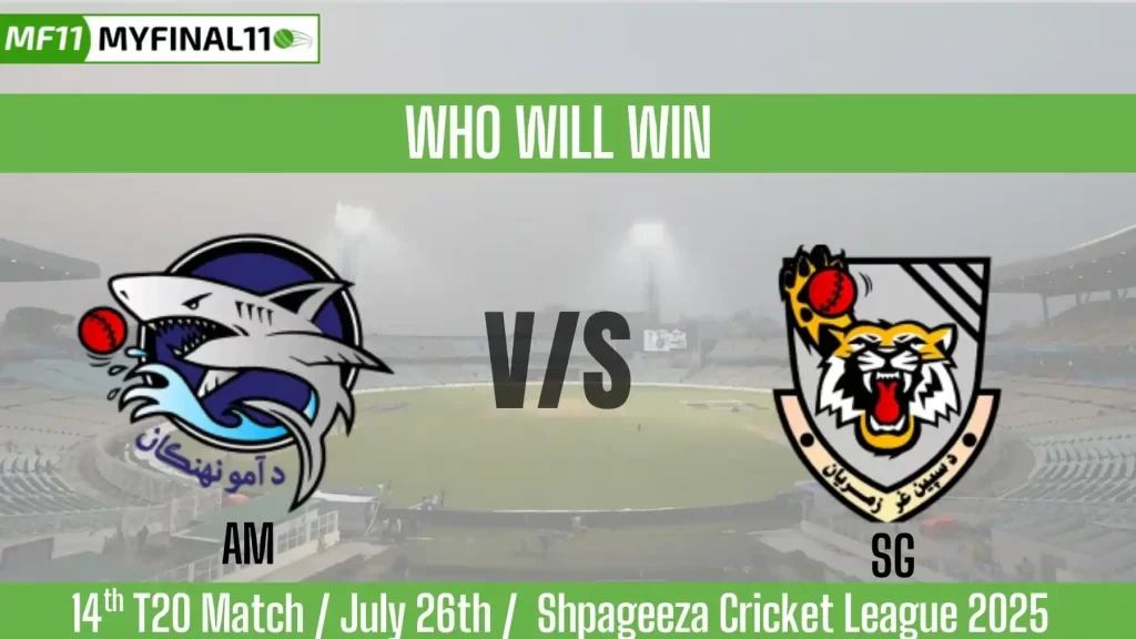 AM vs SG Top 3 Captain and Vice-Captain Pick for 14th T20 Match – Afghanistan T20 Shpageeza Cricket League 2025